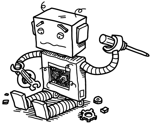 Ilustración de robot de error